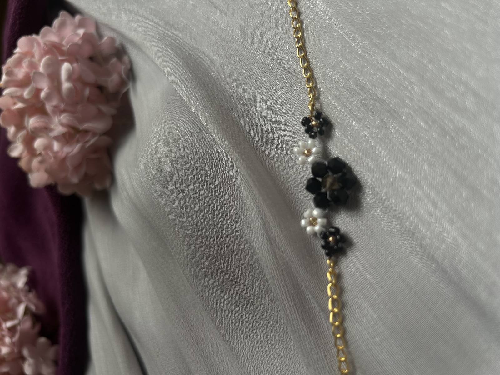 Crystal Blossom bracelet in midnight black
